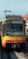 Stadtbahn am Haltepunkt Weisenbach Stadtbahn am Haltepunkt Weisenbach