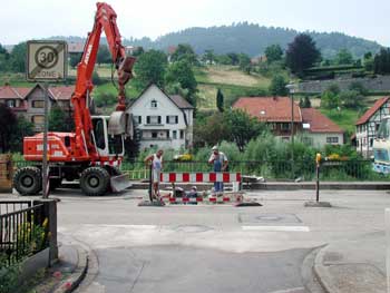 Die Sanierung der Hauptsversorgungsleitung an der Bundesstrasse B 462
